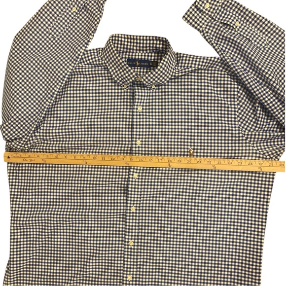Ralph Lauren Shirt Men’s XLT Blue White Check Button Down Logo Classic Preppy - Picture 7 of 10